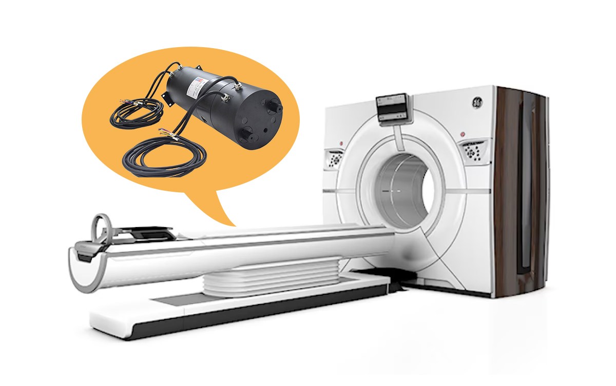 Integrate pneumatic hydraulic rotary union for rotating gantry of CT scanner