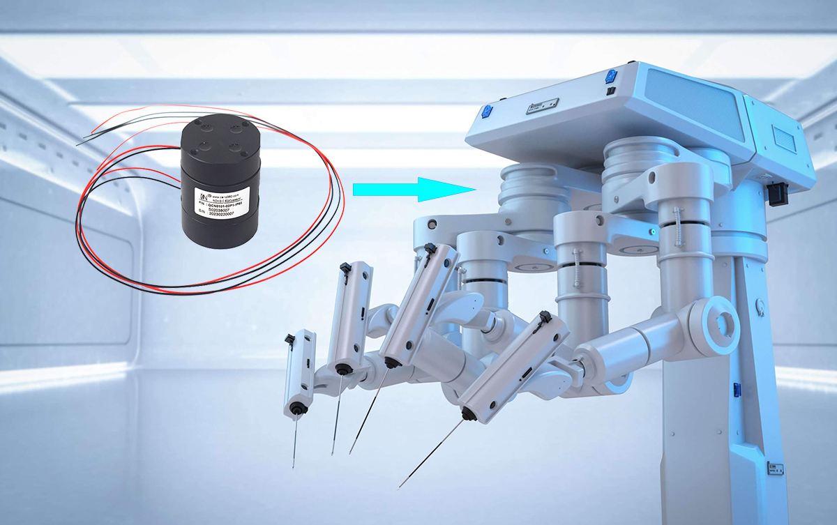Pneumatic hydraulic rotary union for surgical robot arm