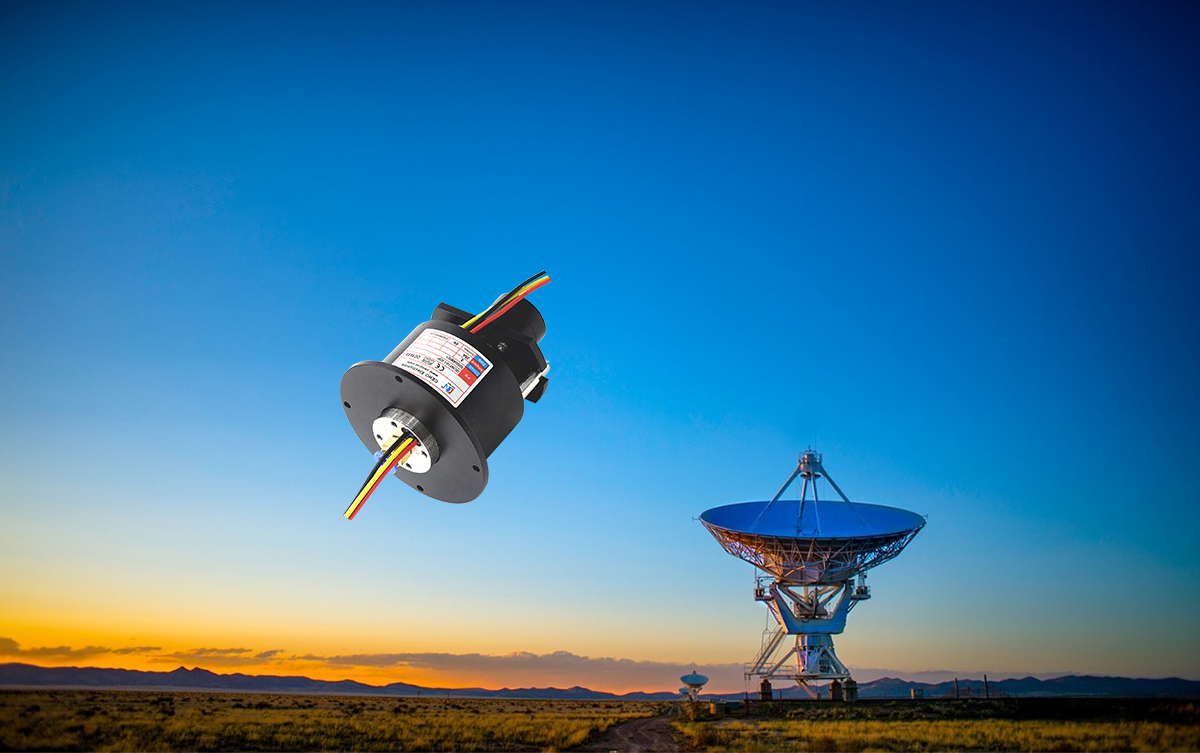 Pneumatic hydraulic slip ring in satellite antenna deployment mechanisms