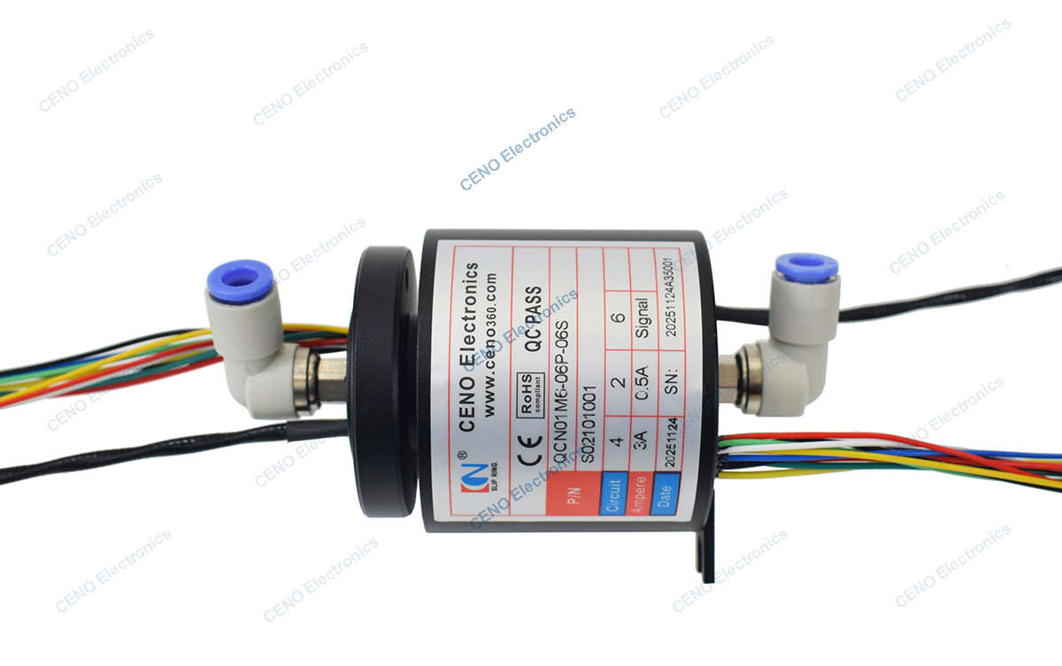 QCN01M6-06P-06S Integrate Pneumatic / Hydraulic Slip Ring