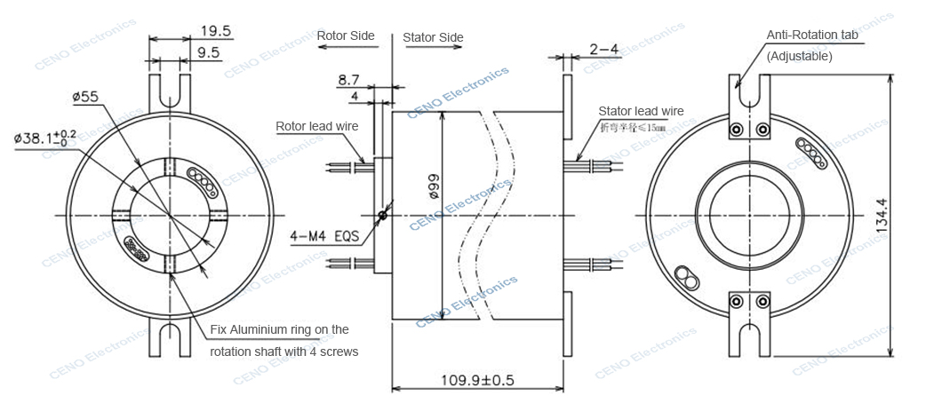 ECN038-04P4-12S Rev-Encoder-slip-ring-