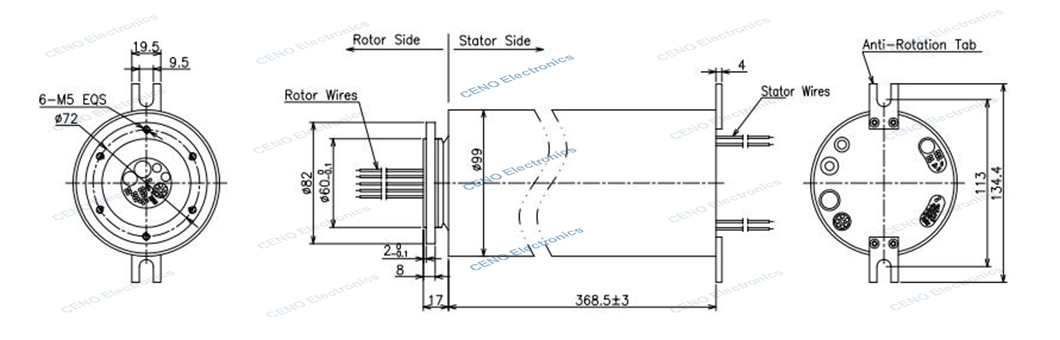 ECN000-84P(S06058043)-multi-channels-encodoer-slip-ring-drawing-rev