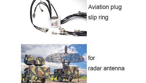Aviation plug electrical slip ring for radar antenna
